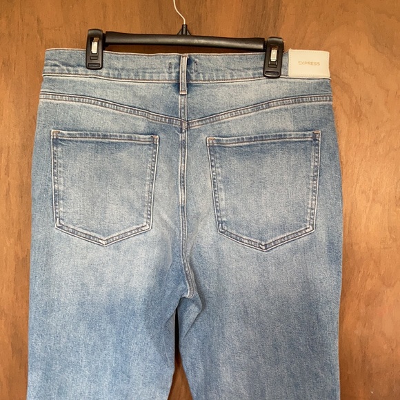 Express super high rise cropped flare jean w bling details size 14 - Picture 9 of 17